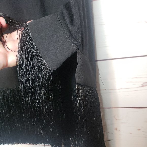 J. Crew Black Sleeveless Tunic with Fringe Hem - Picture 11 of 13